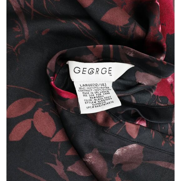 Vintage Black Floral Camisole Lace Trim Sheer Mesh 90s Satin Cami - Picture 3 of 3